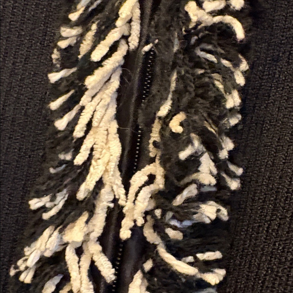 Cache brand - Woman sweater zip up with stretch fringe trim cardigan size L - Picture 5 of 10
